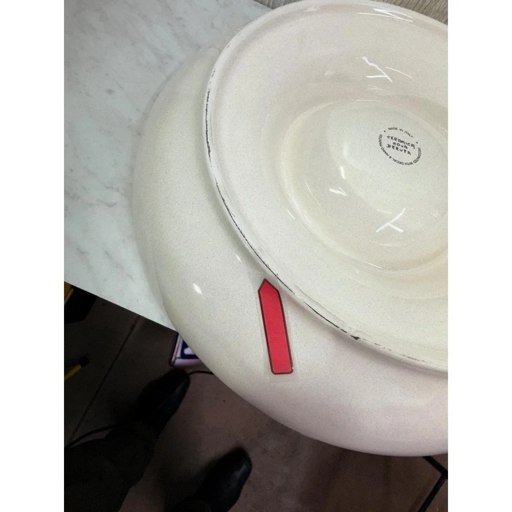 Ceramica Nova Deruta Italy Chip and Dip Server Round Ceramic Platter 12 inch